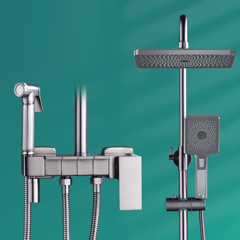 Robinet de douche numérique chaud et froid à quatre vitesses gris