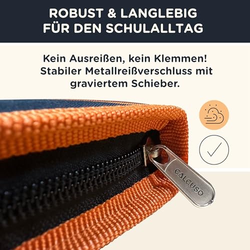 CALCUSO Geometrie Set Pro – 15-teiliges Geodreieck Set mit Zirkel mit Feststellrad, Lineal, Radiergummi und Anspitzer in schwarzer Federmappe – ideal für Schule, Uni, Büro, Zirkel ab 4. Klasse