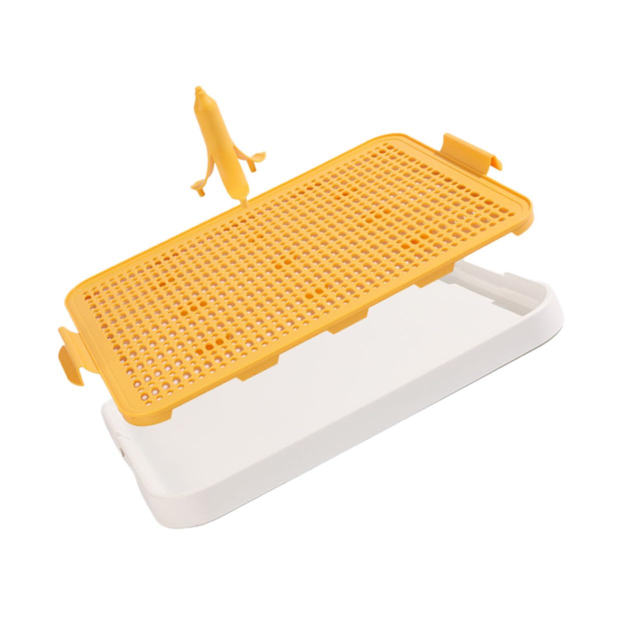 Mikikit Portable Dog Toilet Pee Pad Holder Plastic Puppy Urine Tray Training Toilet for Small Pets for Home Park Garden