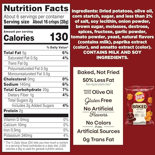 Image of Lay's Oven Baked Barbecue Flavored Potato Crisps, 6.25 Oz
