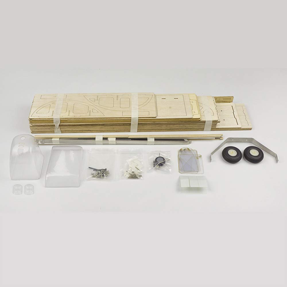 Domary Balsaholz-Flugzeug, RC-Flugzeug, Balsaholz-Elektroflugzeug, Holz-RC-, 1200 Mm, J3 CUB, Zerlegtes Kit, Einfach zu Steuern mit Holzstruktur für Neue Spieler