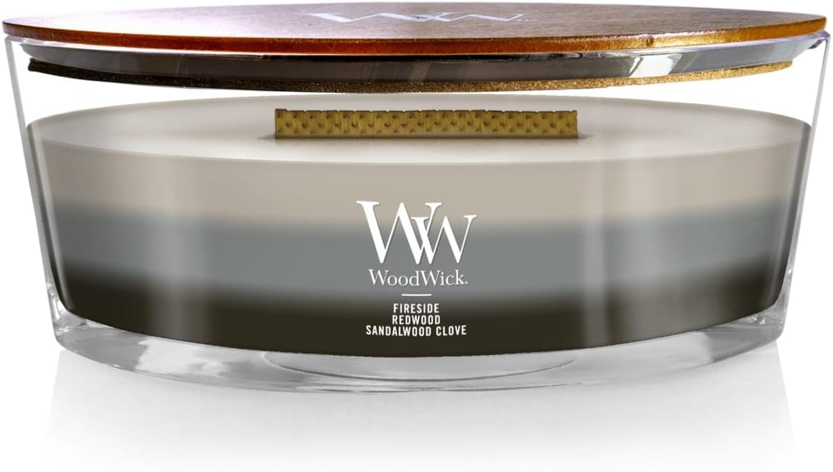 Hearthwick Trilogy Candle - Warm Woods, Grey, 11.1 x 18.9 x 8.8 cm