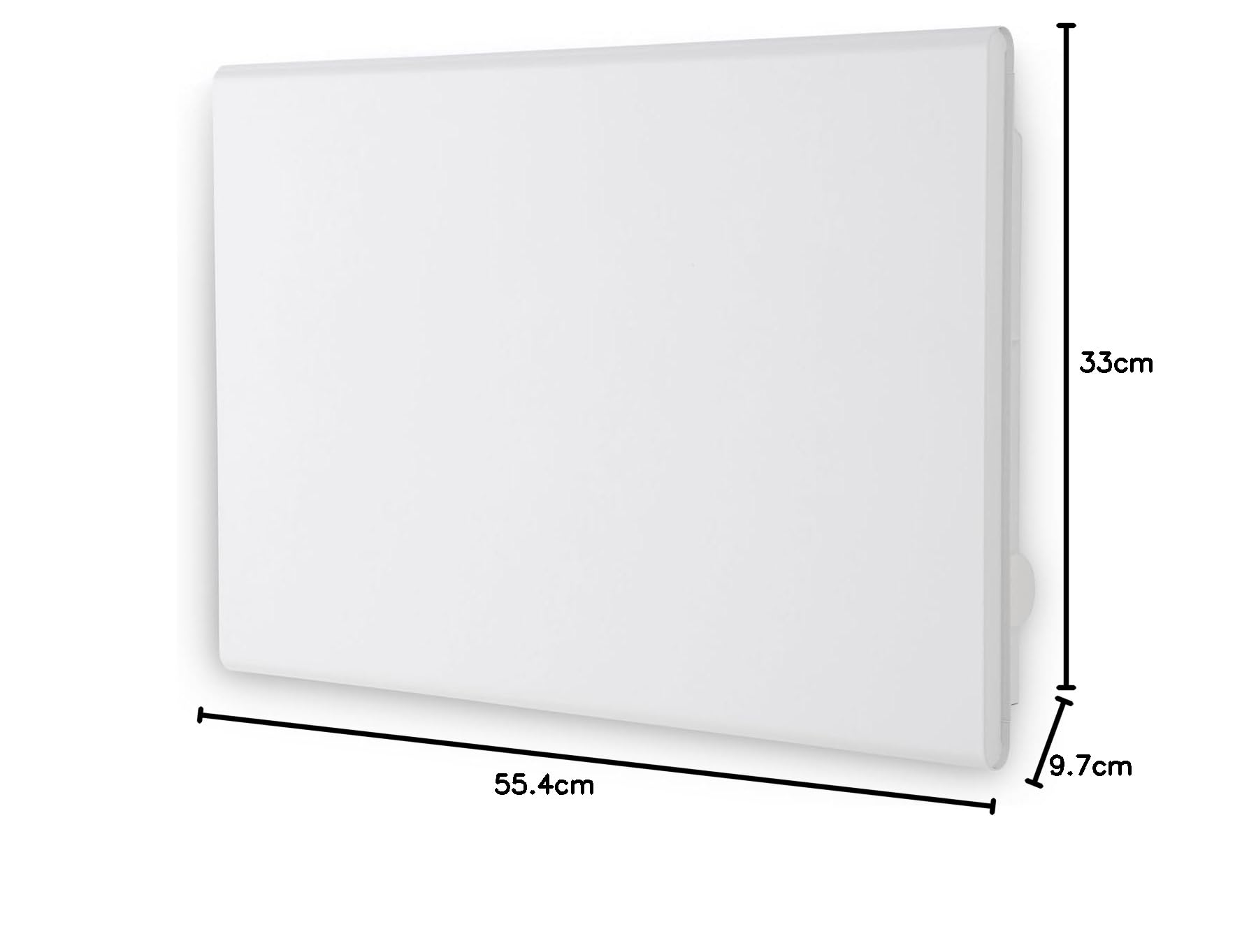 Adax Eco Basic konwektor, Programowanie Bluetooth, grzejnik elektryczny z elektronicznym termostatem, niska wysokosc 330 mm, 600 W, KET bialy