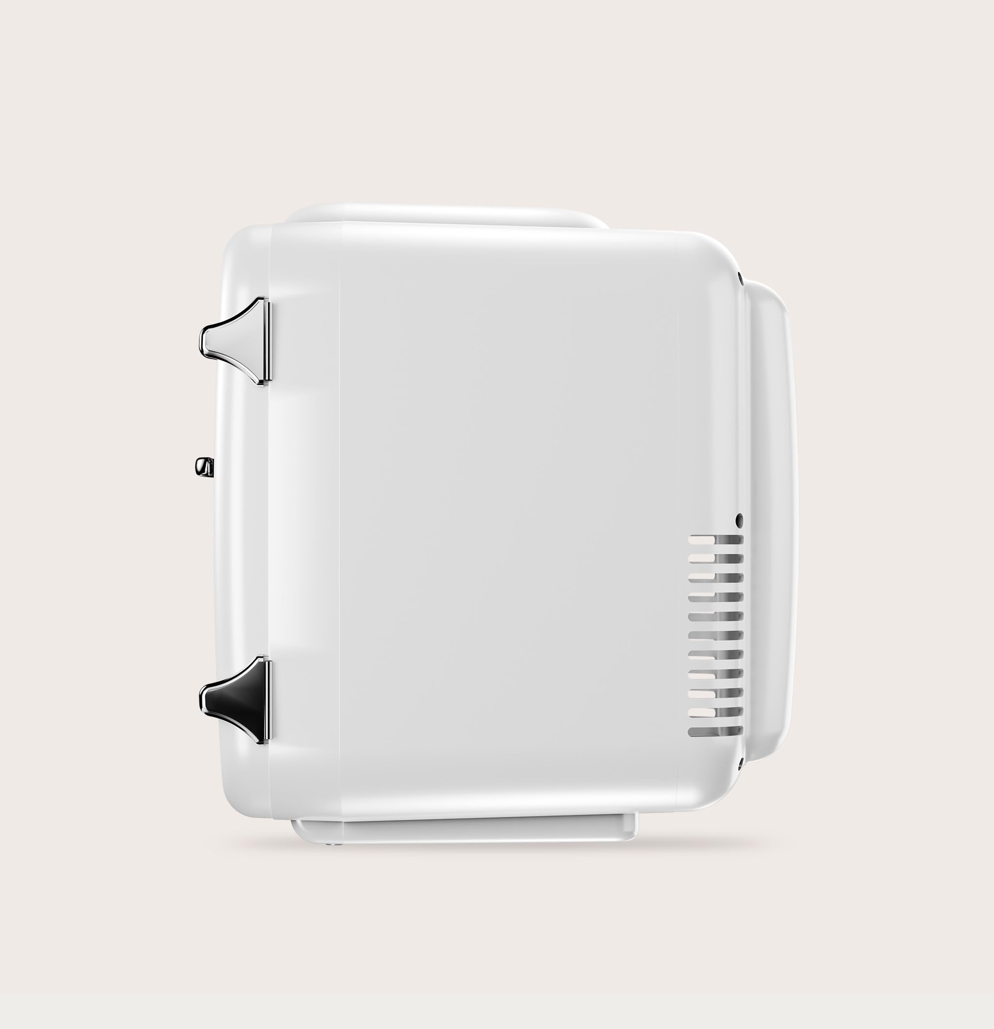 EVVO F4 Mini Frigorifero Retro Bianco 4L - Mini Frigorifero per Creme, Trucco e Bellezza | Mini Frigorifero Portatile per Stanza, Ufficio e Auto | Funzione Fredda e Calore | Silenzioso | 12V/220V