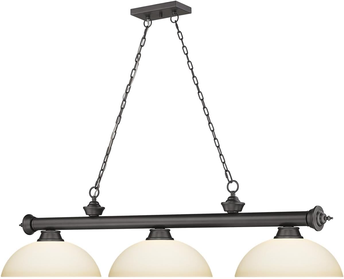 Z-Lite 2306-3BRZ-DMO14 Cordon Billiard Pendant, 3-Light 180 Total Watts, Bronze
