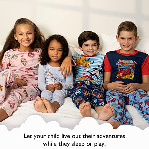 Marvel Boys' Spider-Man Classic 4-Piece Snug-Fit Cotton Pajamas Set, Spidey Stars, 2T #TOP1