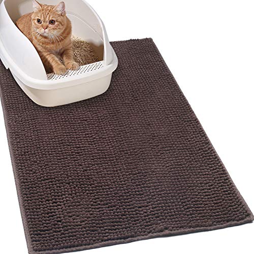 VIVAGLORY Cat Litter Mat Softgrip Litter Trapping Mat, Muddy Litterbox Rug for…