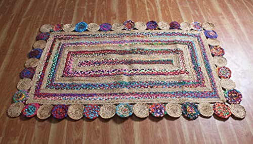 Tapis Chindi pour zone à forte circulation | Cape Cod carré coton jute - 6