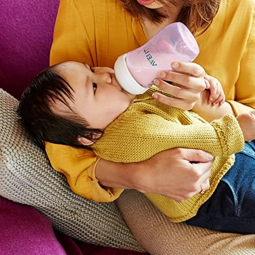 Philips Avent Natural Feeding Bottle 2 Count 260ml, Pink, Translucent