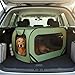 94*53*53cm Hundetransportbox Faltbar Pop-Up-Transportbox Hund Katze Stabile Transportbox Oxford Stoff Hundebox Auto Hundetasche Tragbarer Hunde Transportboxen für Katzen & Hunde bis 29.5 kg (Grün)
