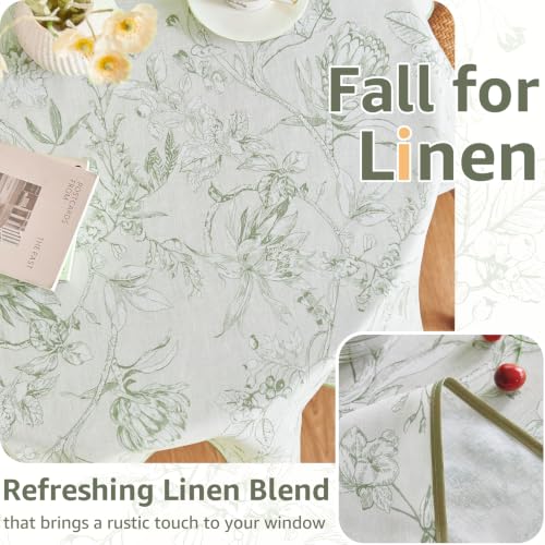 jinchan Green Floral Linen Square Table Cloth 50 x 50 Inch by jinchan - Used condition - Image 4