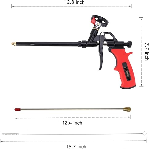 Miniatura 4 de DAFEIKE Pistola de aislamiento de espuma en aerosol, pistola de pulverización de espuma extendida de 25 pulgadas, pistola dispensadora de espuma de