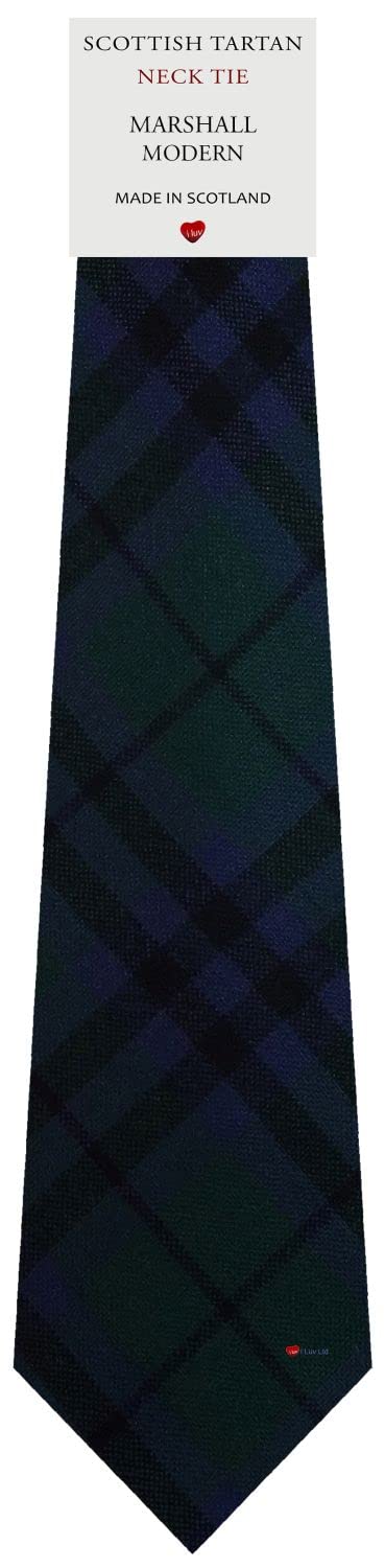 I LUV LTD Mens All Wool Tie Woven And Made in Scotland in Marshall Modern Tartan