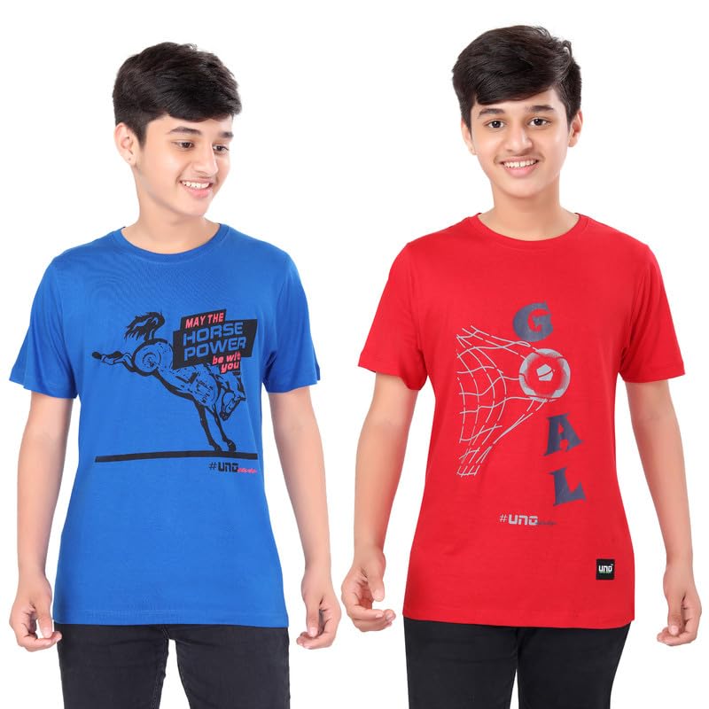 Image of UNOseven Boys Cotton T-Shirt - Pack of 2