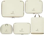 Cubes d'emballage, 5 Ensemble de cubes d'emballage de voyage pour transporter les valises, les organisateurs de valises & Cubes de voyage (5-piece, Béige)