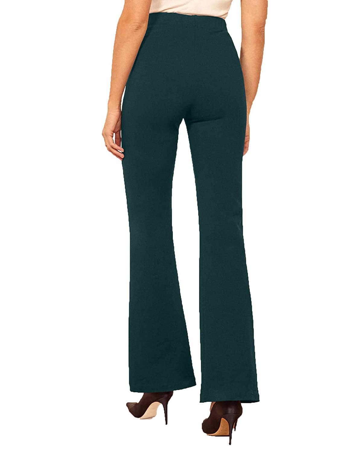 Leriya Fashion Pantalones de yoga para mujer, con tirantes, para trabajo, negocios, casual, oficina, pierna recta, corte de bota, cintura elástica para mujer