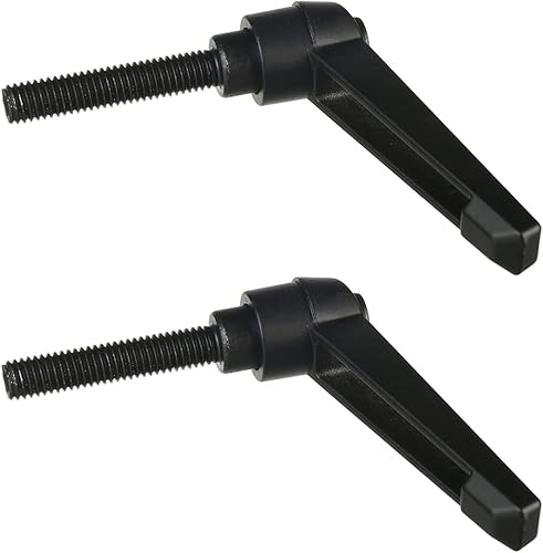 Miniatura 63 de Othmro 2 piezas de palanca de sujeción con rosca M8 Palanca de trinquete, aleación de aluminio ajustable con botón de bloqueo con perno roscado 2