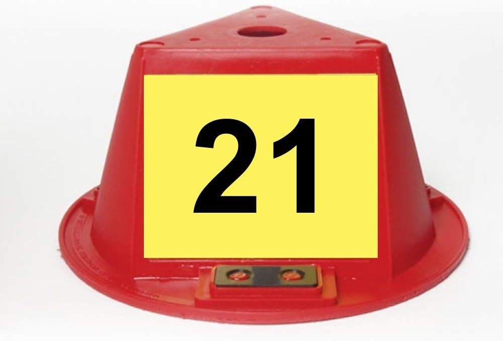 Magnetic Roof Toppers - Magnetic Car Top Hats - Set of 10 - Red - Numbered 21 Thru 30