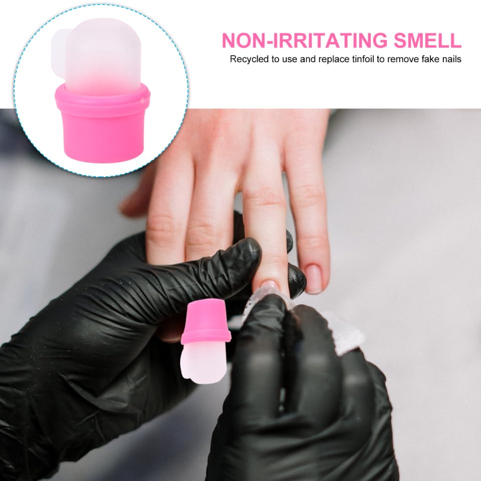 POPETPOP 20Pcs Nail Soaker Covers Reusable Nail Polish Removing Caps for Gel Polish Removal Comfortable Manicure Tools for Home and Salon Use