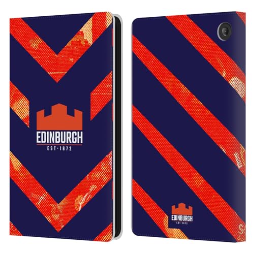 Étui portefeuille Edinburgh Rugby pour Amazon Fire 7 2022 en cuir orange