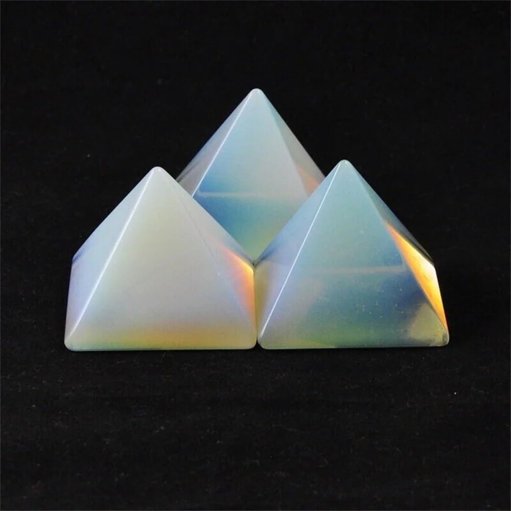 Beau Pyramide Naturelle Sculpture sur Pierre Opale Artisanat Cristal (Size : 4cm)