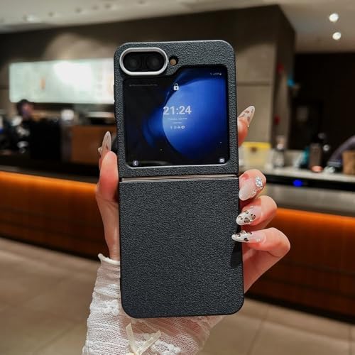 Coque Samsung Z Flip7 en TPU souple effet cuir pour éviter les rayures du quotidien