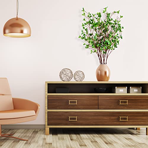 AUSTOR 6 Pack 45" Artificial Ficus Stems - Faux Green Ficus Branches & Twigs for Vase Filler, Home, Wedding & Office Decor
