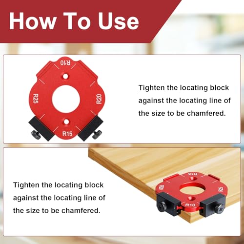 2 Stück Eckradius-Frässchablonen R10-R50 für Oberfräse, 4 in 1 Oberfräse Radius Schnellvorrichtung, Frässchablone Oberfräse mit Nutfräser für Holzbearbeitung DIY