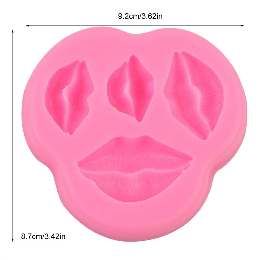 DIY Fondant Silicone Mould+Homemade Cartoon Cake Mold Lip Shape Cake Chocolate Fondant Aroma Mould Baking Tool for Party,Cake Decoration DIY Making(Pink) - Image 2