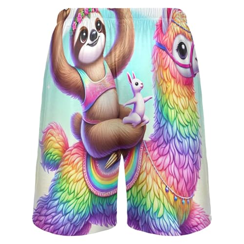 Sloth Yoga Llama Cute Pajama Mens Shorts Sport Gym Lounge Sleep Shorts Funny Cool Gifts S2
