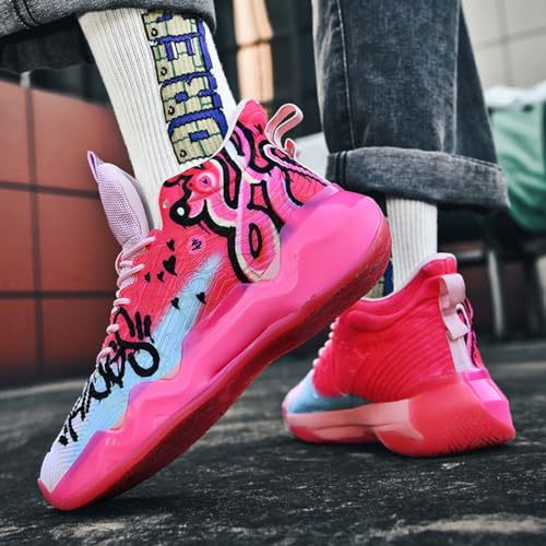 WOWEI Zapatillas de Baloncesto para Hombre Antideslizantes Zapatos de Baloncesto Ligeras Transpirables Masculinos Aire Libre Deportivas Hombre Zapatillas Gimnasio (Bask-18, 37EU) - imagen 4