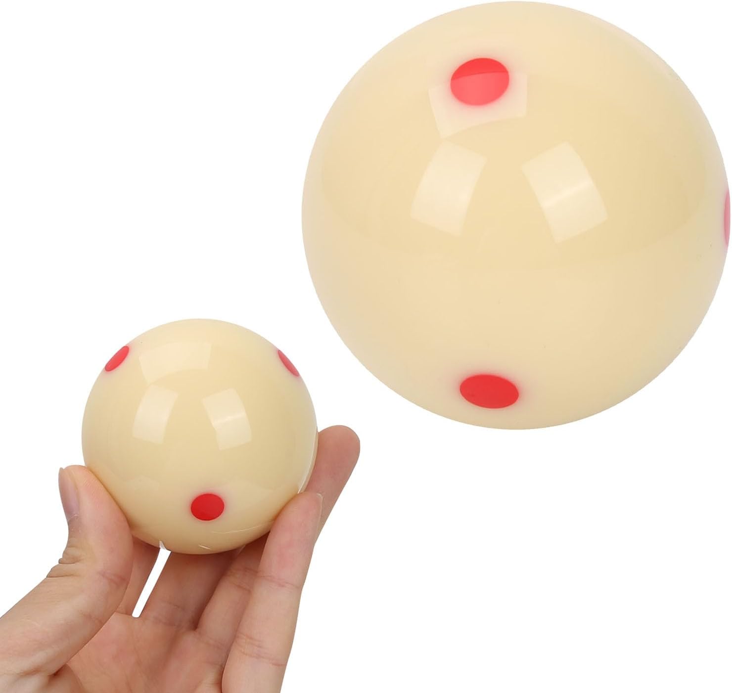 Karlak Resin Billiard Ball with Red Spot Durable Training Tool for Kids and Adults 5.72cm