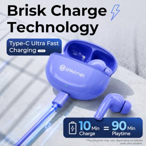 Image of Ultra6 Ear Buds Wireless with 42H Playtime, Noise Isolation & Clear Calls, Bluetooth Earbuds Fast Charge, Ear Buds with Bluetooth V 5.4 & with Type C Fast Charging, IPX4 TWS Earphones
