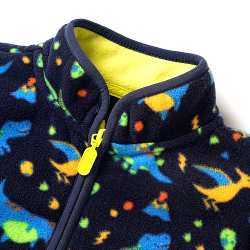 Image of Toddler Boys Girls Fleece Jacket Lightweight Fall Spring 2-12 Years | Soft Anti-Pilling Fleece, Easy Zip-Up, Hand-Warm Pockets, Windproof Stand Collar, Wear Alone or as Layer, Ideal for School
