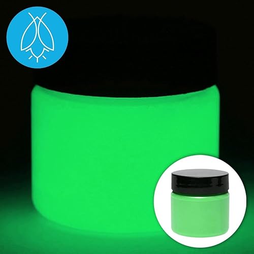 Pintura fluorescente que brilla en la oscuridad, 1 onza (verde fluorescente) – Más de 5 colores disponibles