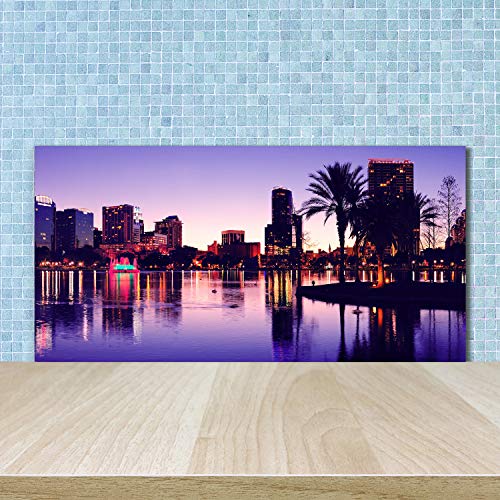 Splashback guard cuisine 100x50 dosseret verre violet architecture - 2