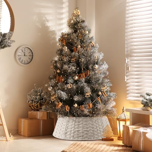 クリスマスツリーカラー、26インチクリスマスツリーバスケットベースクリスマスツリーベースカラーボトムカバー人工ツリー用クリスマスツリーカラー