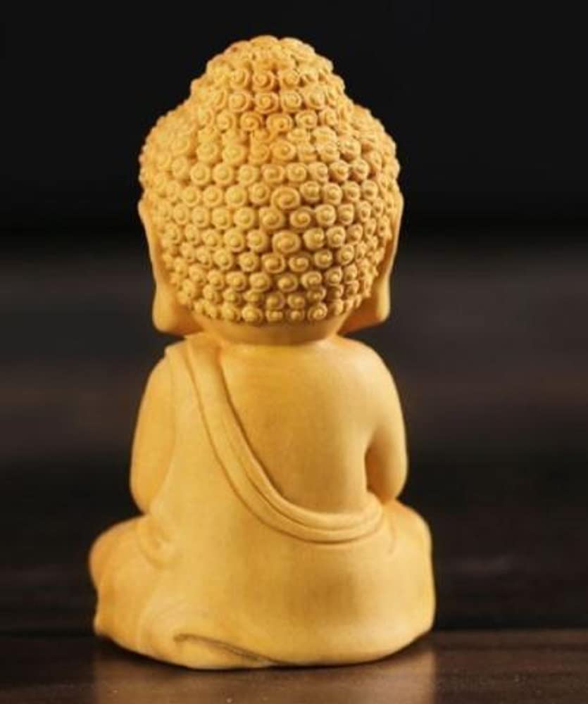 Amazon｜お釈迦さま 如来 ミニ仏像 高さ7cm 瞑想 手乗りサイズ 木製