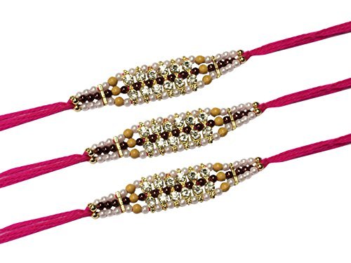 IndiaBigShop Rakhi for Brother, Set of Three Rakhi, Rakhi for Brother, Raksha Bandha Gift for your brother Vary Color and Multi Design Assorted Rakhi
