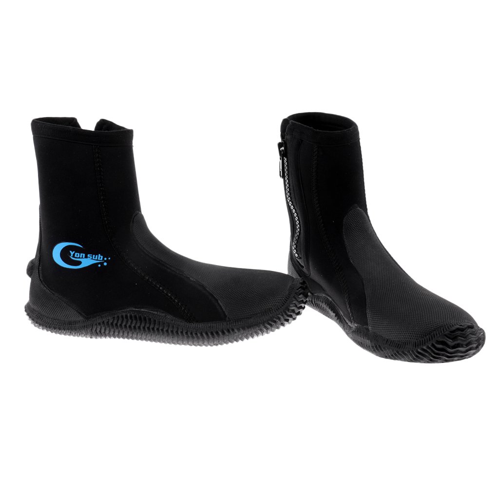 Neopren-Neopren-Stiefel, rutschfest, 5 mm, Größe 44, Schwarz, Schwarz, Größe 38, 8