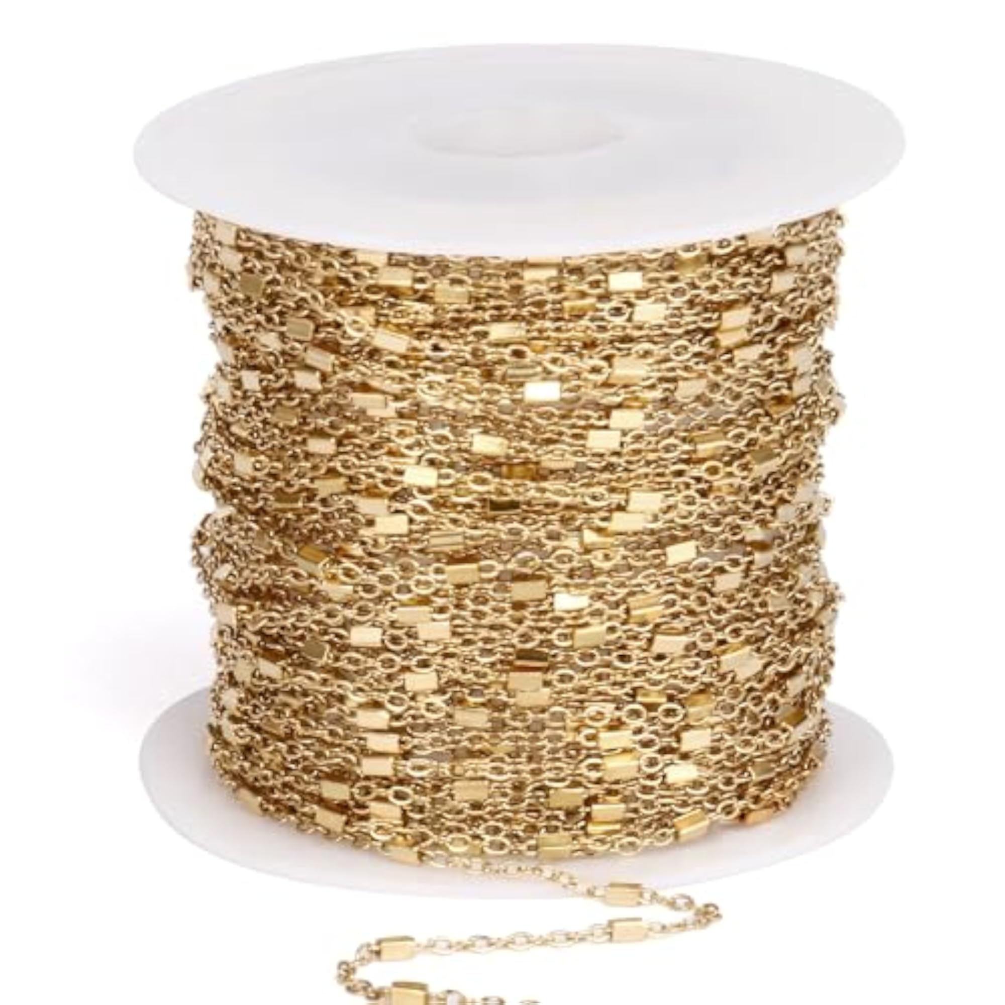 18K Gold Plated Satellite Chains Roll for DIY Jewelry Making