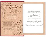 Bablira Sweet Anniversary Card for Him, Romantic Wife To Husband Greeting Card With Heartfelt Message, To My Husband With Love on Our Anniversary