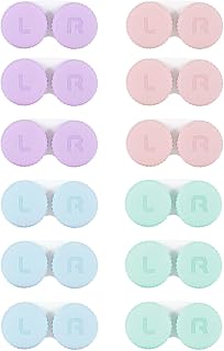 Kmchilj 12Pcs Colorful Contact Lens Cases, Portable Travel Kit, Multi-Color