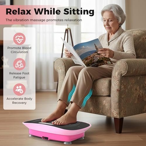 Image of GYMAX Vibration Plate Exercise Machine-10 Level Intensity, LED Display & Remote Control, Body Vibrating Plates Stand Shaking Platform Fat Burning Machine
