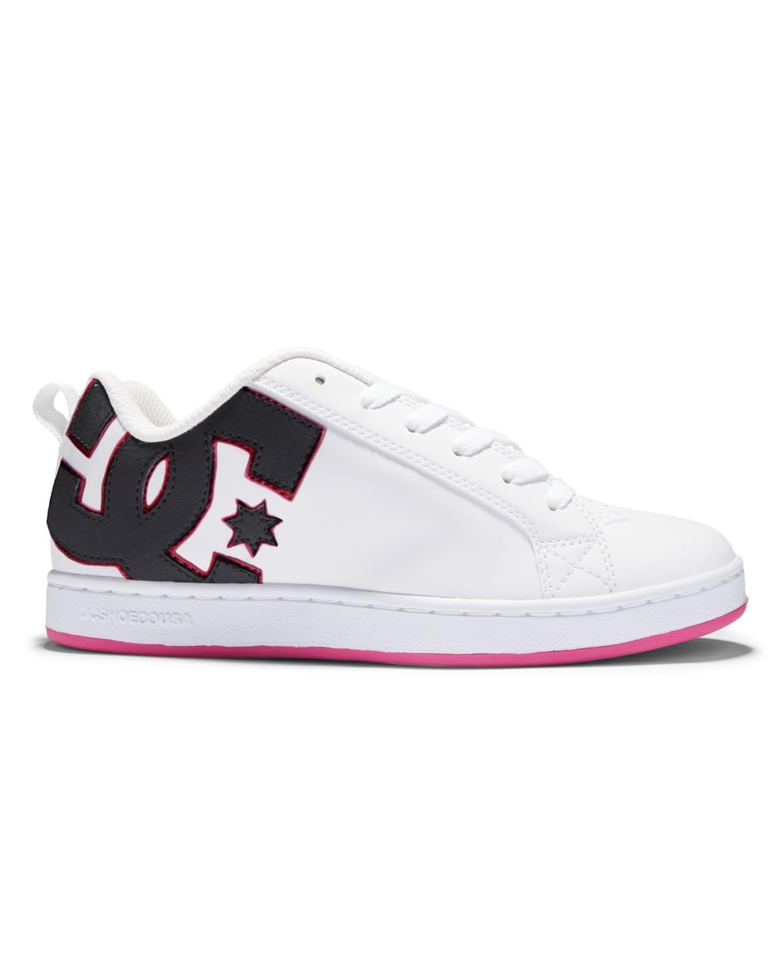 Dc Shoes Baskets Court Graffik pour Femme, Black White Crazy Pink, 36 EU