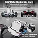 JoyWheels Licensed BMW Electric Go Kart, 36V Drift Kart with 600W Motor, Outdoor Driftable Kids Race Pedal Go Karting Car w/Adjustable Seat, Lights, for 6 Years Old, White