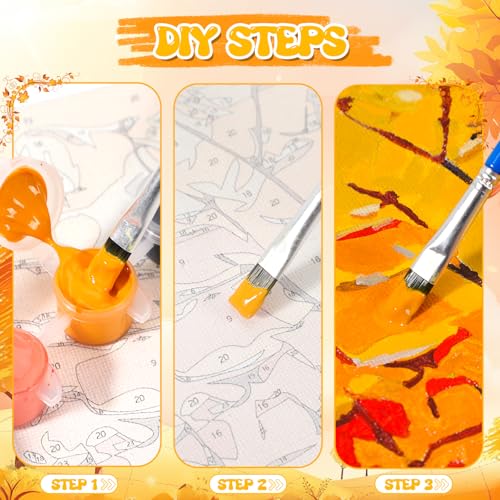 Kit de pintura en lienzo WUIVCTR del árbol grande por el lago para decoración 40x50 cm 6