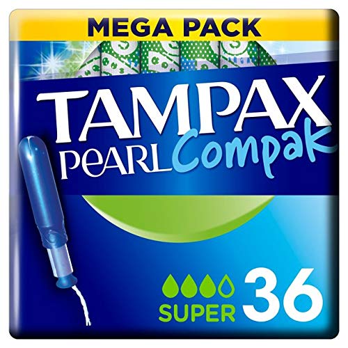 Tampax Pearl Compak Super tampony z aplikatorem 36X, najlepszy tampon Tampax dla wygodnej ochrony i dyskrecji