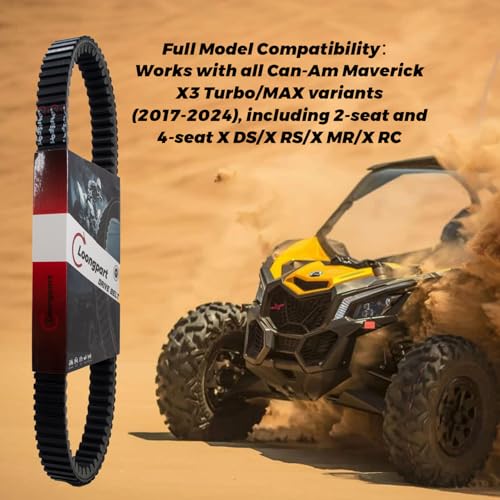 Image of LOONGPART Heavy Duty High Performance CVT Drive Belt 422280652 Compatible with Can-Am Maverick X3 Turbo /X /XDS /XRS /XMR /MAX All Models 2017-2022 422280280 422280651 422280654 417300391 417300383