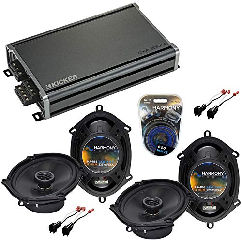 Harmony Audio Compatible with Ford Edge 2007-2010 Factory Speaker Replacement Bundle (2) R68 & CXA360.4 Amp